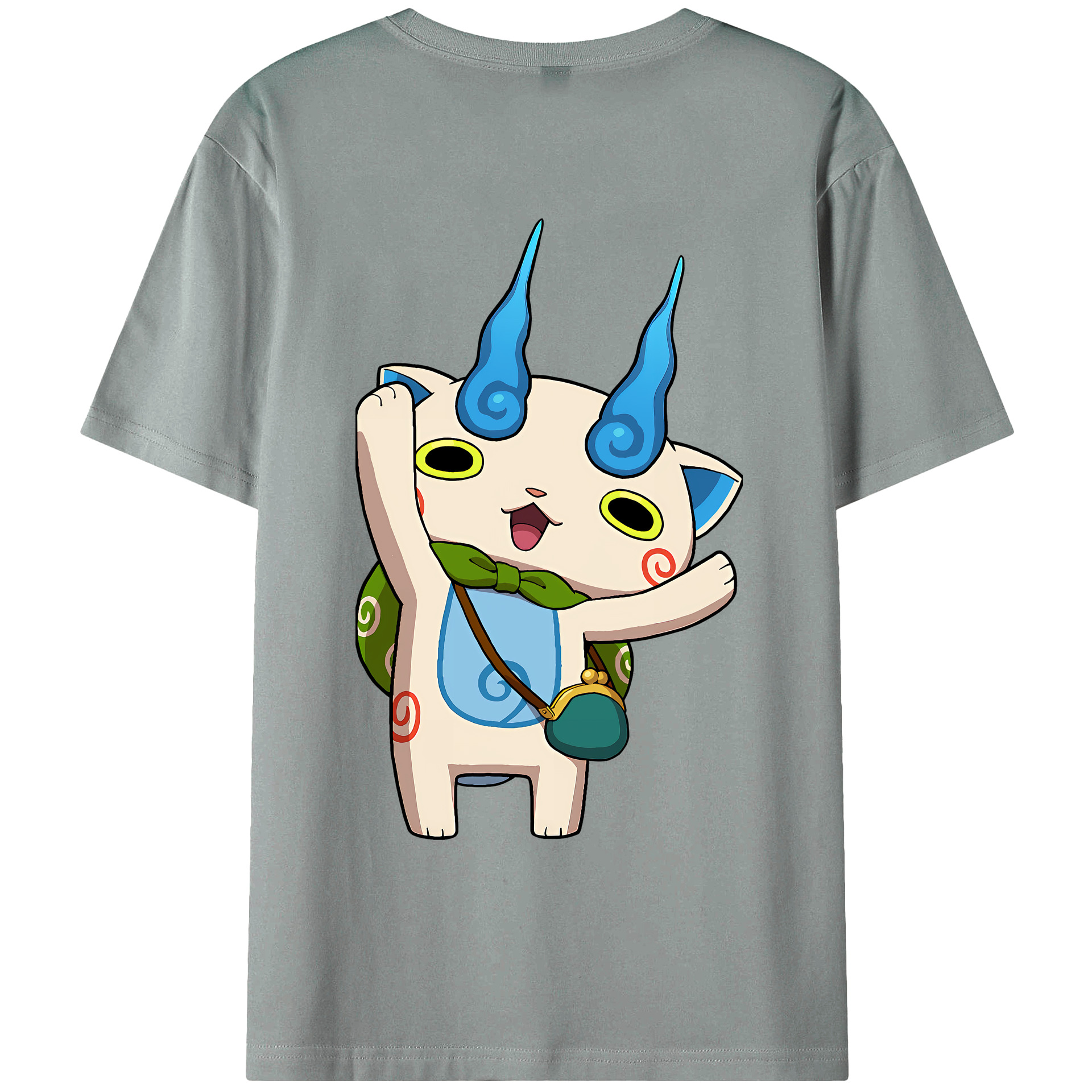 （画像用） 妖怪ウォッチ Yo-kai Watch 綿100％ メンズ半袖Tシャツ（バックプリント） 通気性